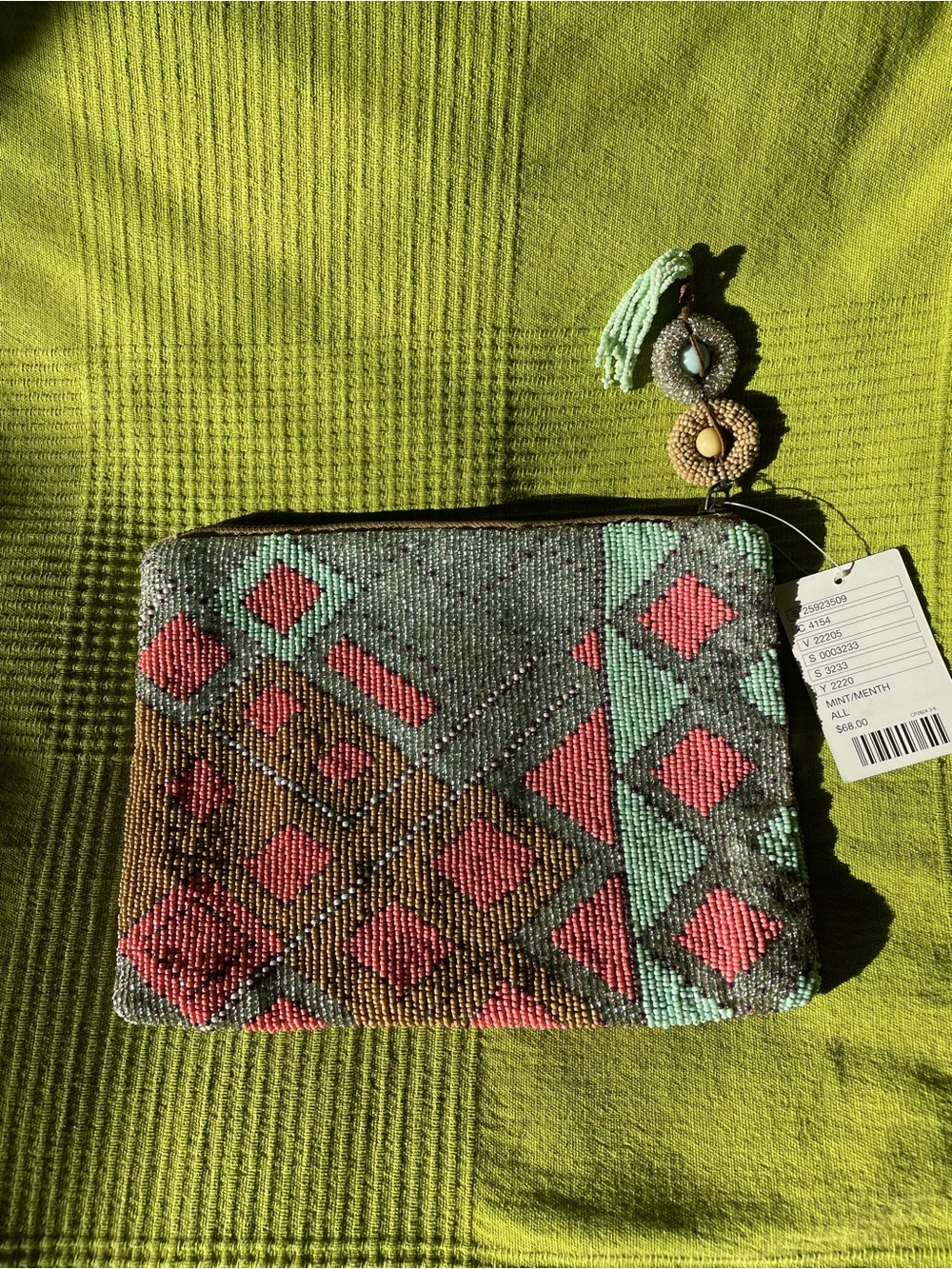 Jasper & Jeera for Anthropologie Beaded Geometric Clutch